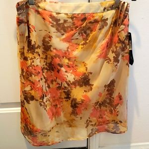 Anne Klein Size 6 Muli-color Orange/Gold Skirt